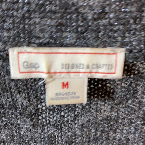 Grey and Metallic Blue Thread Cardigan Sweater - Picture 2 of 5